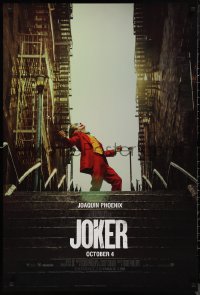 9r1236 JOKER teaser DS 1sh 2019 Joaquin Phoenix as the DC Comics villain at the top of the steps!
