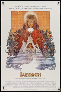 9r1252 LABYRINTH 1sh 1986 Jim Henson, art of David Bowie & Jennifer Connelly by Ted CoConis!