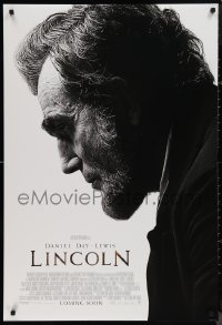 9r1264 LINCOLN style A int'l advance DS 1sh 2012 cool image of Daniel Day-Lewis in title role!