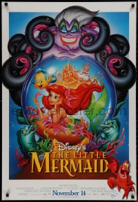 9r1267 LITTLE MERMAID advance DS 1sh R1997 Ariel & cast, Disney underwater cartoon!