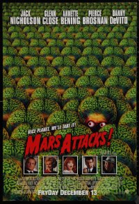 9r1286 MARS ATTACKS! int'l advance 1sh 1996 directed by Tim Burton, great image of brainy aliens!