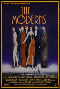 9r1298 MODERNS 1sh 1988 Alan Rudolph, cool artwork of trendy 1920's people by star Keith Carradine!