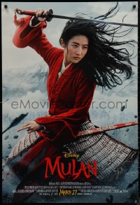 9r1303 MULAN advance DS 1sh 2020 Walt Disney live action remake, Yifei Liu in the title role w/sword!