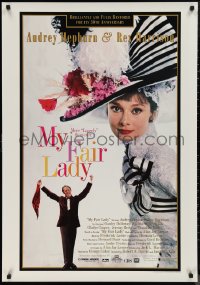 9r1305 MY FAIR LADY 1sh R1994 great close-up image of Audrey Hepburn, Rex Harrison!