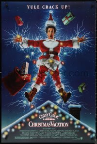 9r1310 NATIONAL LAMPOON'S CHRISTMAS VACATION DS 1sh 1989 Consani art of Chevy Chase, yule crack up!