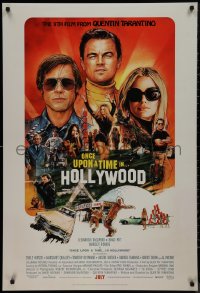 9r1321 ONCE UPON A TIME IN HOLLYWOOD advance DS 1sh 2019 Tarantino, DiCaprio, montage art by Chorney!