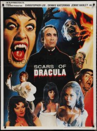 9r0434 SCARS OF DRACULA Pakistani 1970 vampire Christopher Lee, Hammer horror, white title!