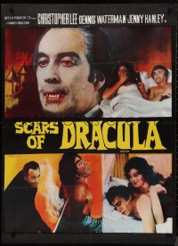 9r0435 SCARS OF DRACULA Pakistani 1970 vampire Christopher Lee, Hammer horror, yellow title!