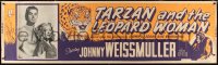 9r0005 TARZAN & THE LEOPARD WOMAN paper banner R1950 great c/u of Brenda Joyce & Johnny Weissmuller!