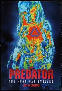 9r1340 PREDATOR style B int'l teaser DS 1sh 2018 great image of the alien as seen in thermal-vision!
