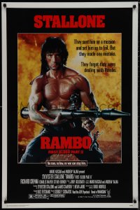 9r1354 RAMBO FIRST BLOOD PART II 1sh 1985 no law, no war can stop Sylvester Stallone w/his RPG!
