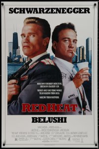 9r1358 RED HEAT 1sh 1988 great image of cops Arnold Schwarzenegger & James Belushi!