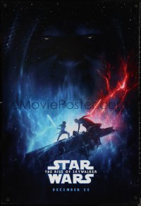 9r1371 RISE OF SKYWALKER teaser DS 1sh 2019 Star Wars, Ren battling Rey under Palpatine, December 20!