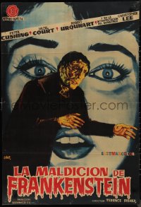9r0458 CURSE OF FRANKENSTEIN Spanish 1958 Hammer, Jano art of monster Christopher Lee!