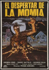 9r0459 DAWN OF THE MUMMY Spanish 1981 cool artwork of the undead rising from the desert ground!
