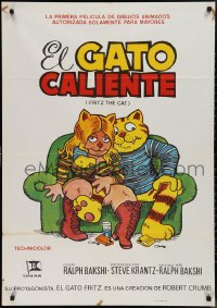 9r0463 FRITZ THE CAT Spanish 1978 Ralph Bakshi sex cartoon, he's x-rated and animated, from R. Crumb!