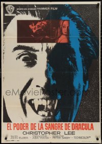 9r0472 TASTE THE BLOOD OF DRACULA Spanish 1972 Hammer horror, vampire Christopher Lee showing fangs!
