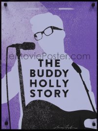 9r0315 BUDDY HOLLY STORY signed #22/50 18x24 art print 2010s by Louis Falzarano, Busey on stage!