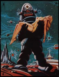 9r0603 FORBIDDEN PLANET 2-sided 17x22 special poster 1970s Robby the Robot carrying sexy Anne Francis
