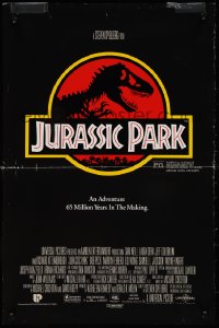 9r0408 JURASSIC PARK Australian mini poster 1993 Steven Spielberg, Attenborough re-creates dinosaurs!