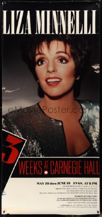 9r0046 LIZA MINNELLI 36x78 music poster 1987 3 Weeks at Carnegie Hall, great close-up!