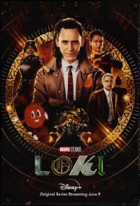 9r0308 LOKI DS tv poster 2021 Walt Disney, Marvel, great image of Tom Hiddleston and cast!