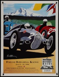 9r0612 NORM THOMPSON HISTORIC RACES 19x25 special poster 1994 art of car race by Randell T. Swann!