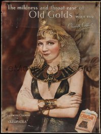 9r0087 OLD GOLD CLEOPATRA 31x41 advertising poster 1934 Claudette Colbert sells cigarettes, rare!