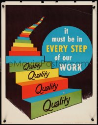 9r0421 QUALITY IT MUST BE IN EVERY STEP OF OUR WORK 17x22 motivational poster 1950s colorful!