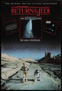 9r0382 RETURN OF THE JEDI 22x33 music poster 1983 different image of C-3PO and R2-D2!