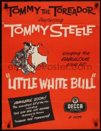 9r0385 TOMMY THE TOREADOR 20x26 music poster 1959 different art of Tommy Steele, 'bullfighting'!