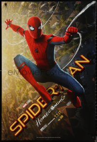 9r1411 SPIDER-MAN: HOMECOMING teaser DS 1sh 2017 Tom Holland swinging over New York City!