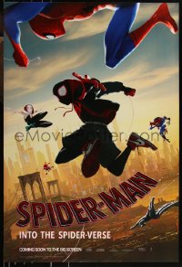 9r1406 SPIDER-MAN INTO THE SPIDER-VERSE int'l teaser DS 1sh 2018 Nicolas Cage in title role, cast!