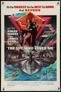9r1414 SPY WHO LOVED ME 1sh 1977 great art of Roger Moore as James Bond by Bob Peak!