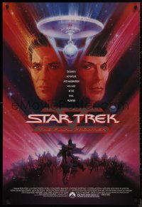 9r1419 STAR TREK V advance 1sh 1989 The Final Frontier, art of William Shatner & Nimoy by Bob Peak!