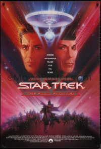 9r1421 STAR TREK V int'l 1sh 1989 The Final Frontier, art of William Shatner & Nimoy by Bob Peak!