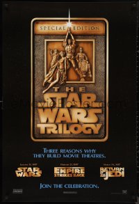 9r1427 STAR WARS TRILOGY style F 1sh 1997 George Lucas, Empire Strikes Back, Return of the Jedi!