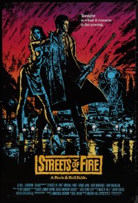 9r1433 STREETS OF FIRE 1sh 1984 Walter Hill, Michael Pare, Diane Lane, artwork by Riehm, no borders!