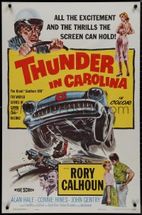 9r1448 THUNDER IN CAROLINA 1sh 1960 Rory Calhoun, artwork of the World Series of stock car racing!