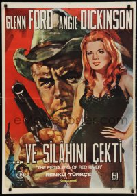 9r0548 LAST CHALLENGE Turkish 1973 great different art of Glenn Ford & sexy Angie Dickinson!