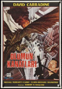 9r0555 Q Turkish 1984 David Carradine, cool different art of the winged serpent attacking!