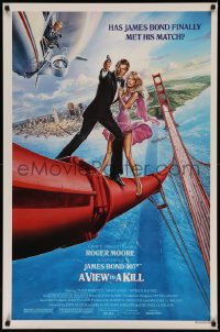 9r1466 VIEW TO A KILL style B 1sh 1985 Roger Moore as James Bond 007, Walken, Grace Jones!