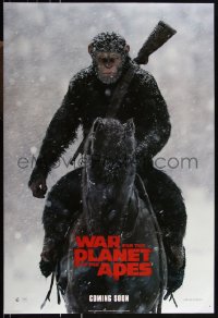 9r1468 WAR FOR THE PLANET OF THE APES int'l teaser DS 1sh 2017 Caesar and two large armies!