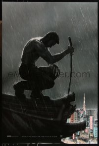 9r1480 WOLVERINE style B int'l teaser DS 1sh 2013 barechested Jackman kneeling on rooftop in rain!