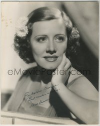 9s0429 IRENE DUNNE signed deluxe 10.5x13.25 still 1930s great publicity portrait at Columbia!