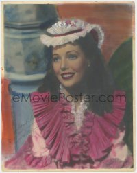 9s0433 LORETTA YOUNG signed color 11x14 still 1930s great hand-colored portrait of the leading lady!