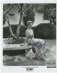 9s0905 ALICE FAYE signed 7.75x10 still R1970s sitting on bench in The Gang's All Here!