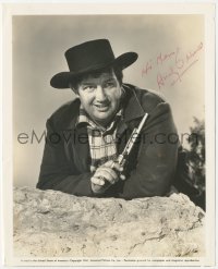 9s0906 ANDY DEVINE signed 8x10 still 1941 smiling c/u with cowboy hat & gun from Badlands of Dakota!