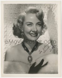 9s0915 AUDREY TOTTER signed 8.25x10 still 1940s sexy head & shoulders portrait with cool necklace!