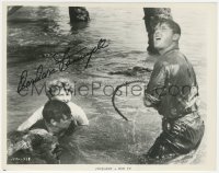 9s0919 BARBARA STANWYCK signed TV 8x10 still R1960s with Barry Sullivan & Ralph Meeker in Jeopardy!
